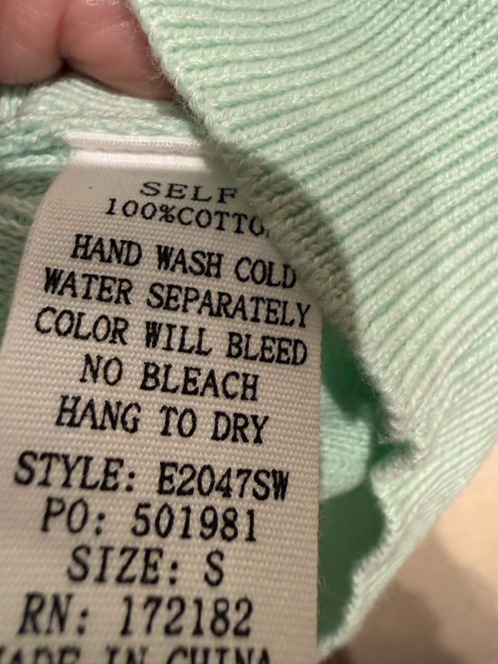 Short-Sleeve V-Neck Button Front Cardigan Sweater in Mint - Picture 6 of 6